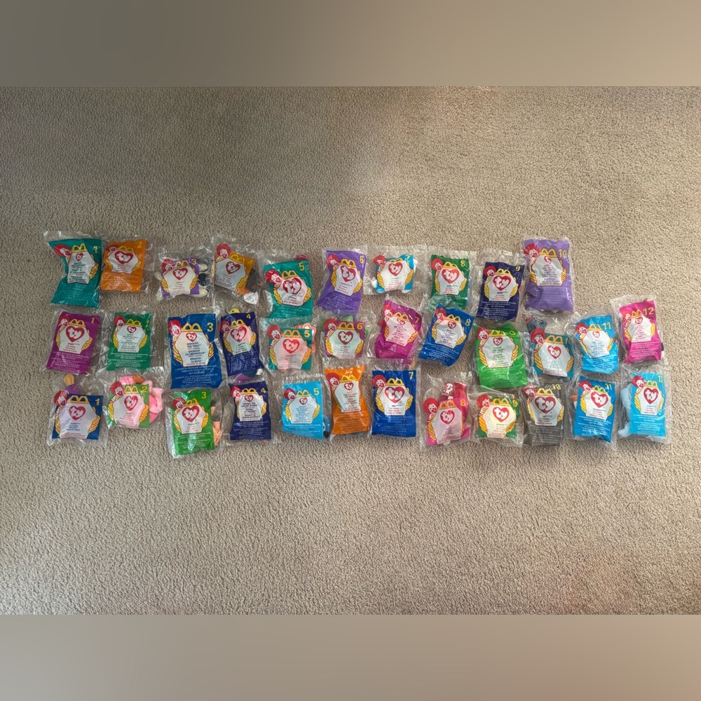 34 McDonald’s TY Beanie Babies – All NEW & Sealed – Complete Lot